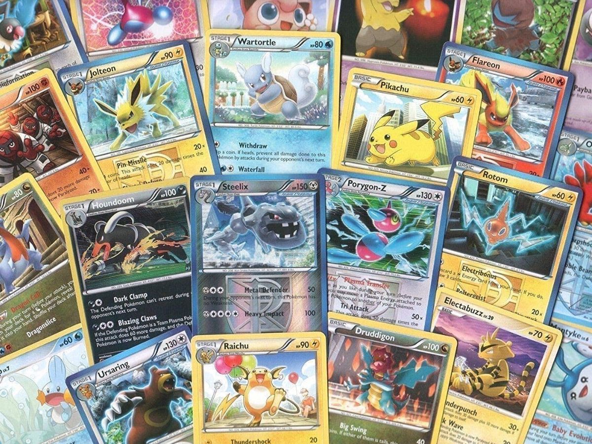 An array of Pokémon trading cards