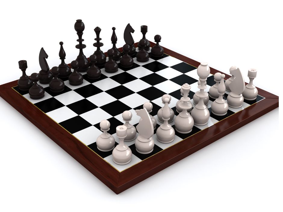 Black and White Modern chess set