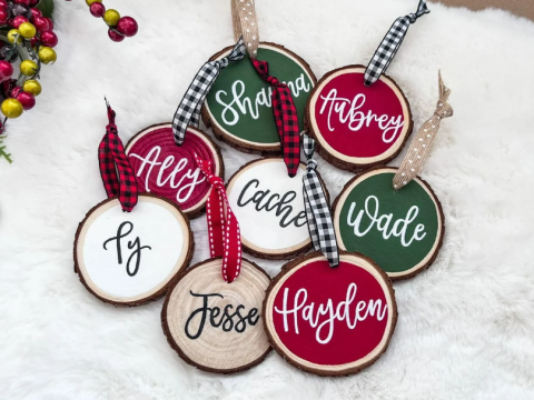 vinyl stickers wooden ornaments