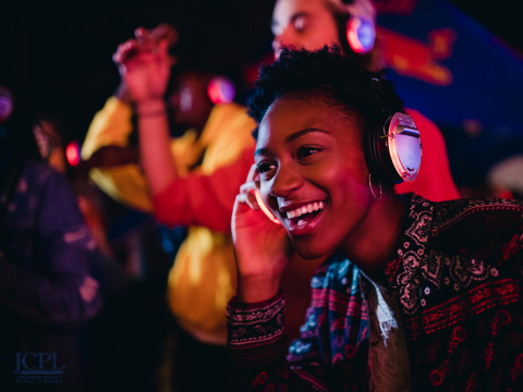 Woman listening to music