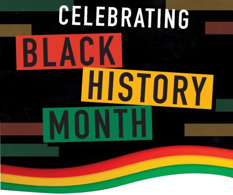 Graphic with Black History Month text