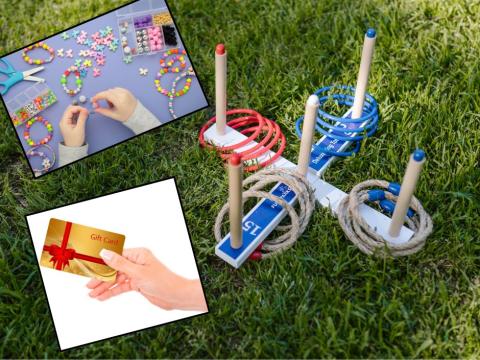Yard game, crafts and gift card