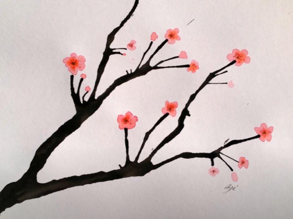 Cherry blossom tree painting 