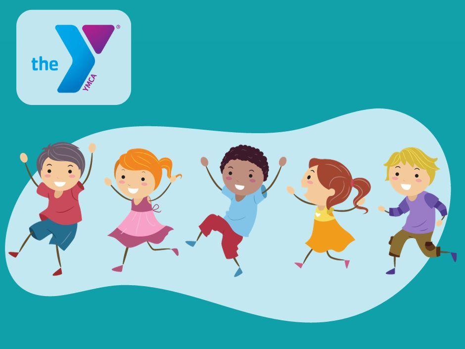 Five kids dancing, YMCA logo in top corner